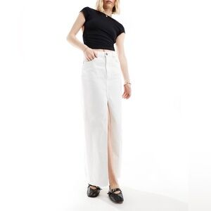 Sam Edelman Women’s Front Slit White Denim Maxi Skirt Sz 29 NWT